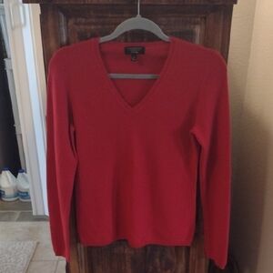 Charter Club Red V Neck Cashmere Sweater